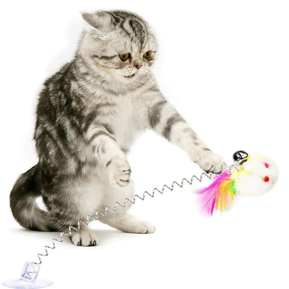 KABB peluche-souris ressort douce, toucher agréable lors du jeu.