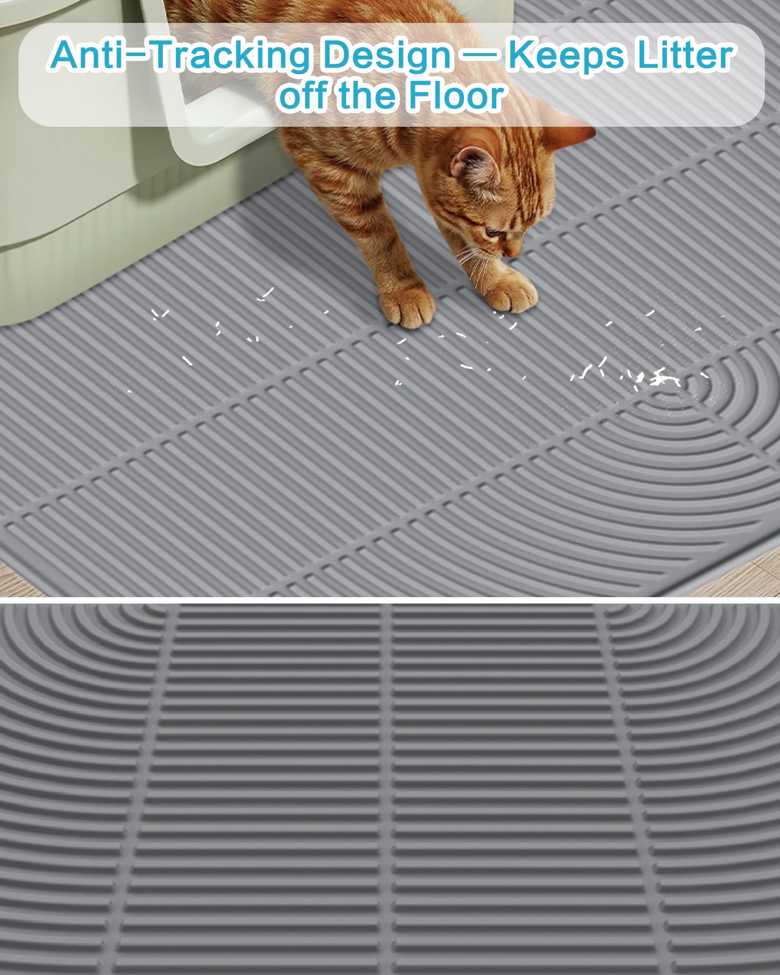 Kabeyoe Tapis Litiere Silicone XL, nettoyage rapide et reutilisable.