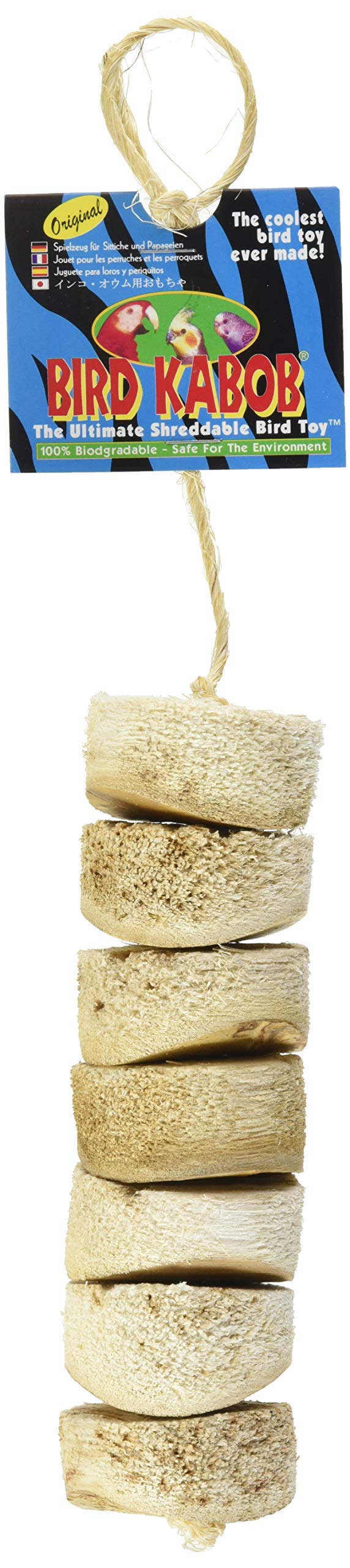 Bird Kabob Original : matériau biodégradable, choix éco-responsable pour jouets d'oiseaux.