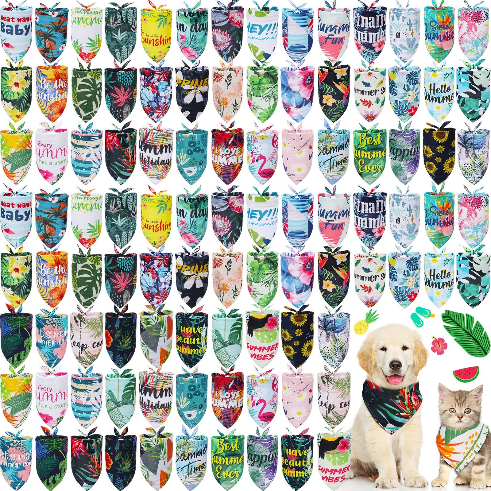 Bandana chien Kacctyen, ensemble estival varié, idéal pour photos et balades.