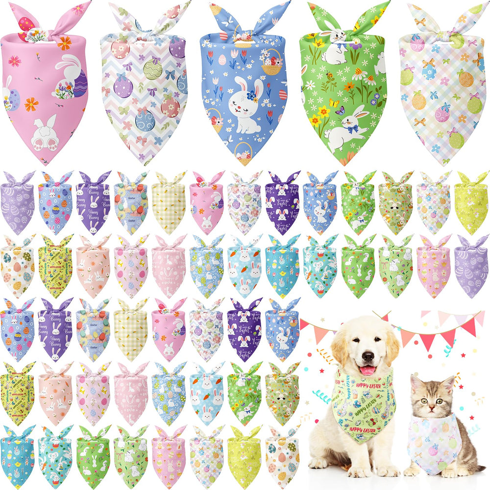 Bandanas Kacctyen imprimé lapin pour Pâques, idéal pour photos et fêtes.