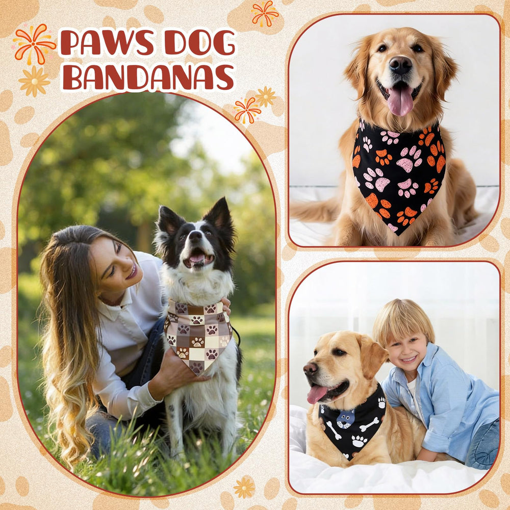 Bandanas Kacctyen motifs pattes et os, idéal pour les séances photo.