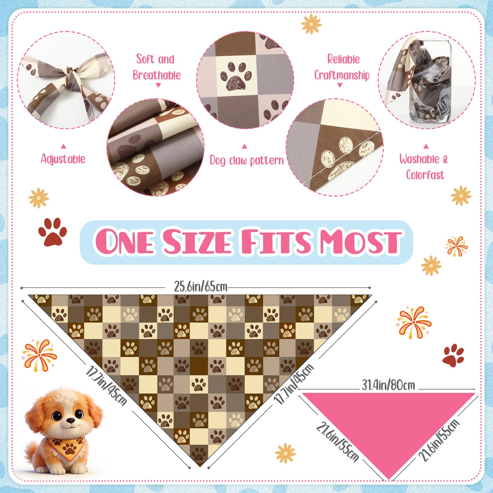 Foulard Kacctyen pour chien en polyester doux,confort lors des jeux en plein air.