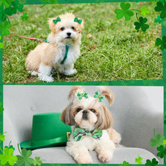 Nœud Kacctyen pour chien cœur Saint-Patrick, parfait pour les fêtes et photos.