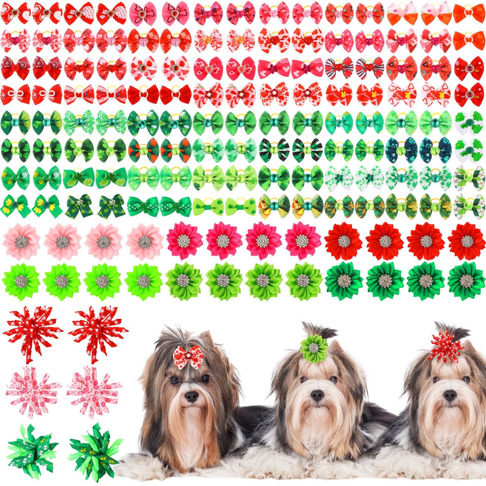 Nœud Kacctyen pour chien Saint-Patrick rouge, idéal pour les photos festives.