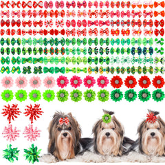 Nœud Kacctyen pour chien Saint-Patrick rouge, idéal pour les photos festives.