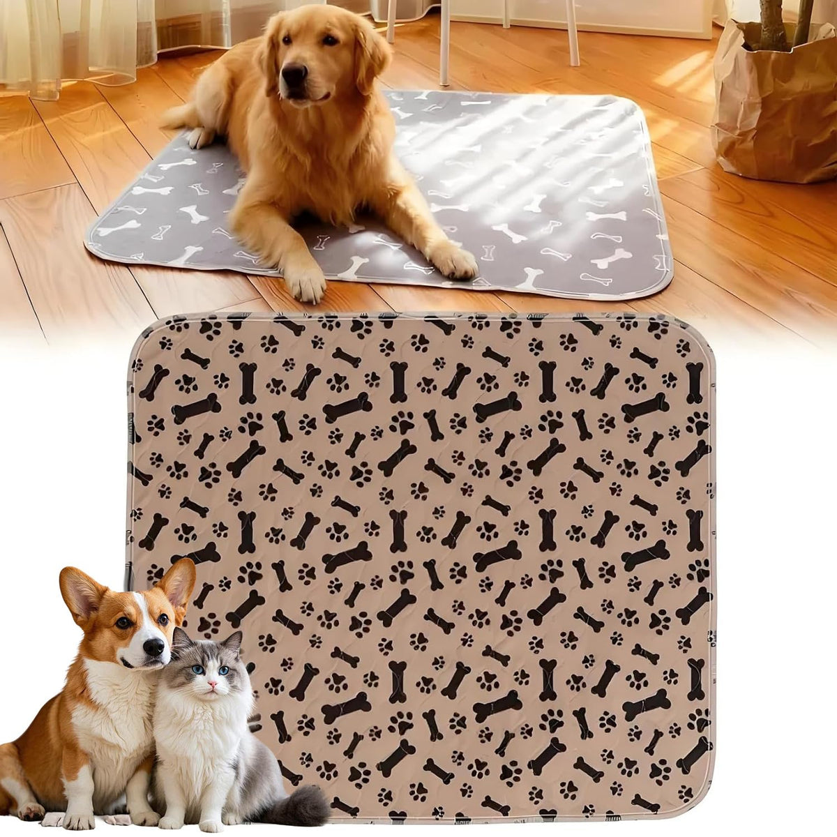 Kacitalone tapis toilette chien et chat anti odeur, intérieur plus frais.