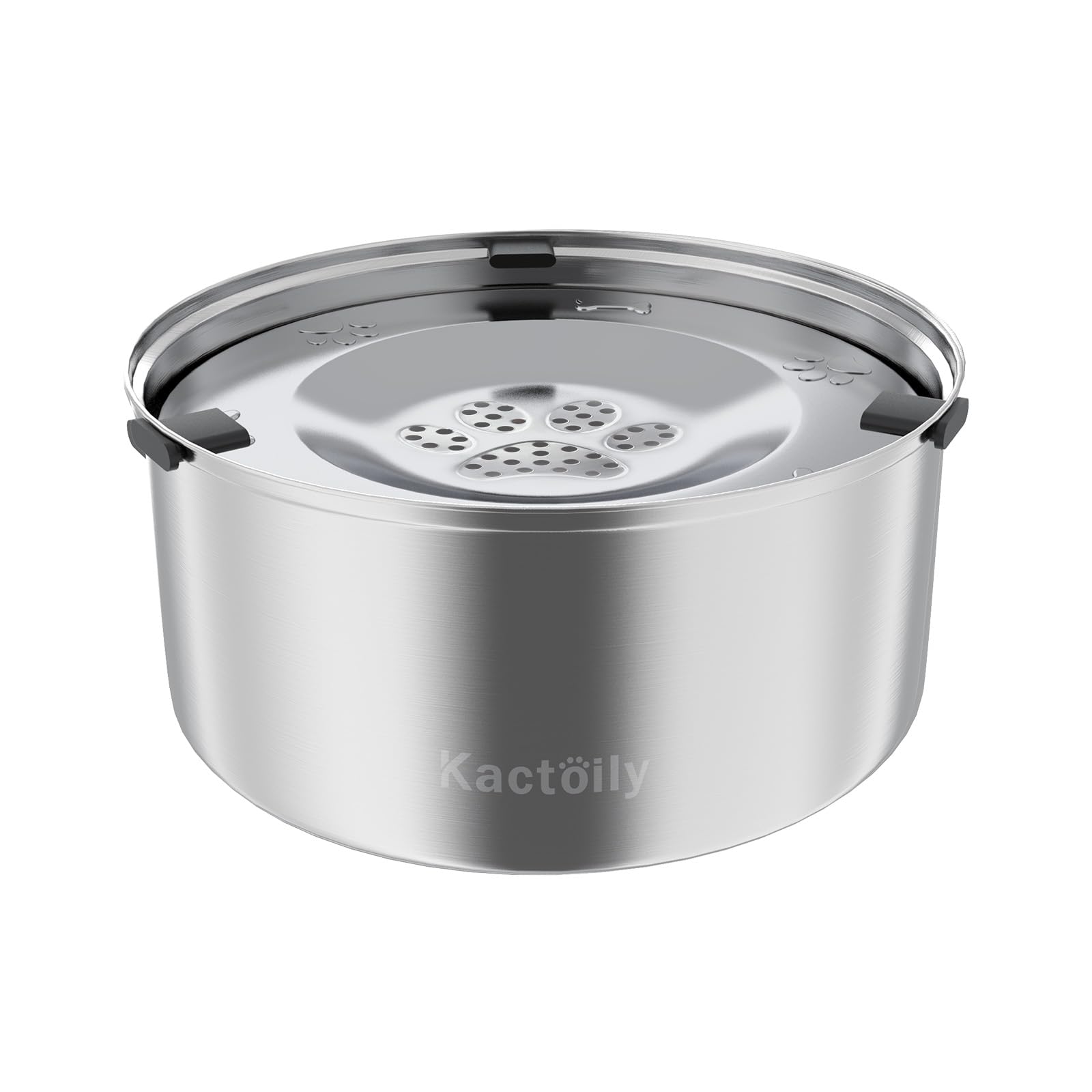 Bol eau Kactoily 3L en acier inoxydable, capacité idéale pour chiens de grande taille.