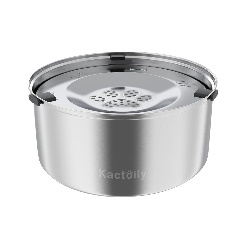 Bol eau Kactoily 3L en acier inoxydable, capacité idéale pour chiens de grande taille.