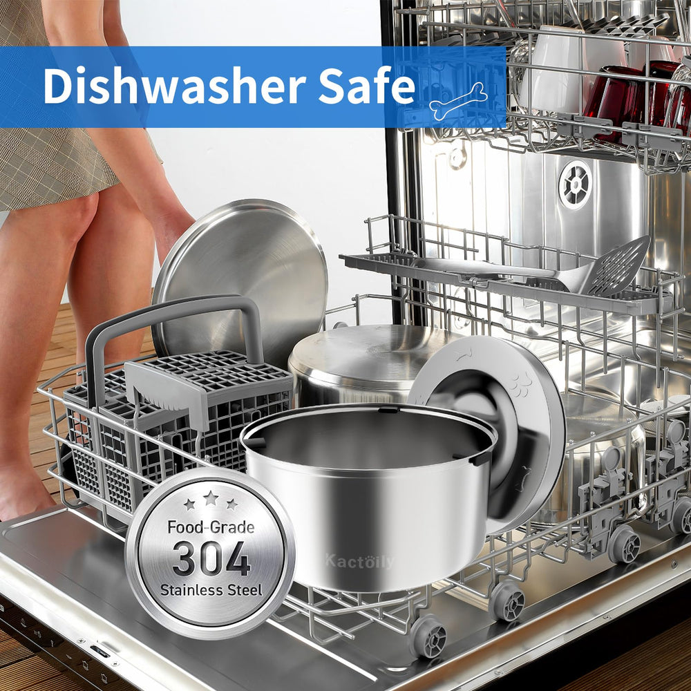 Design inox durable et adaptable au lave-vaisselle pour un entretien facile.