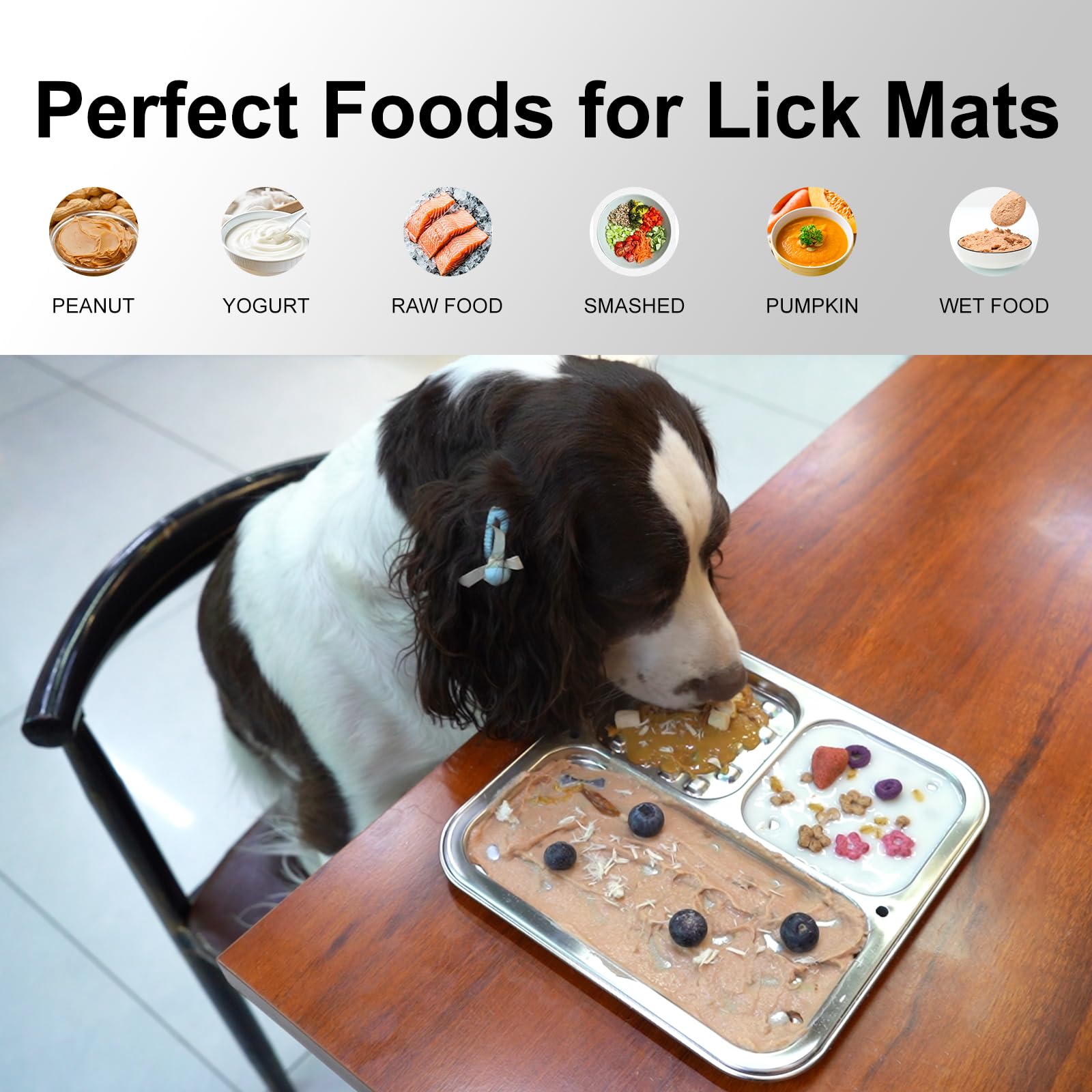 Kactoily Lick Mat en inox 304, nettoyage facile après chaque utilisation.