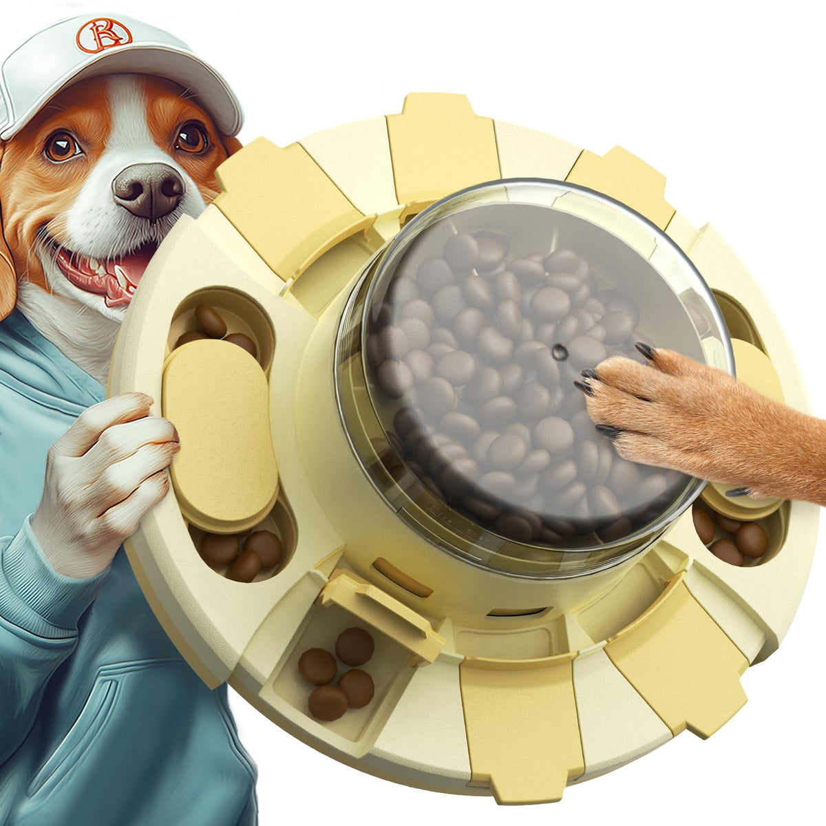 KADTC jouet puzzle chien sur table, stimulation mentale possible.