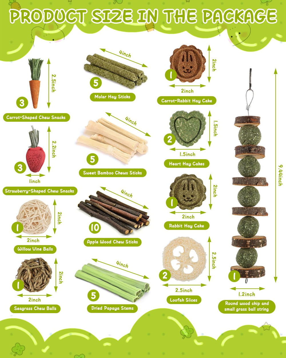 Kagoty – Tiges papaye: favorisent le grignotage naturel et l'enrichissement.