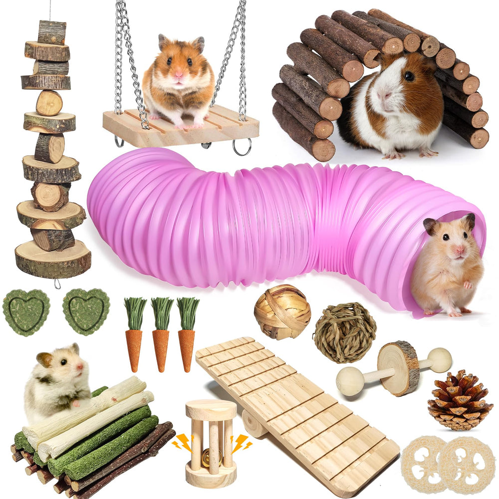 Kagoty tunnel rose extensible: stimulation de l'exploration du hamster.