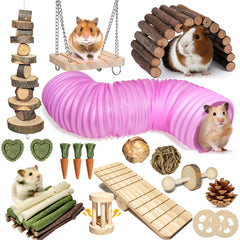 Kagoty tunnel rose extensible: stimulation de l'exploration du hamster.