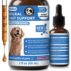 KAGZWXX Traitement levure chien — soulage démangeaisons et irritations des oreilles et de la peau.