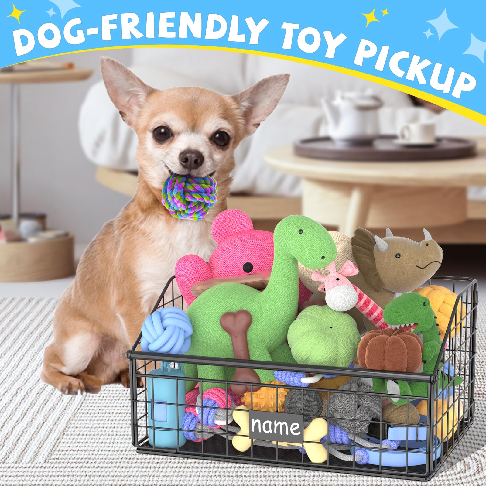 Kaiferty Boite-jouets métal durable, rangement robuste pour animaux.