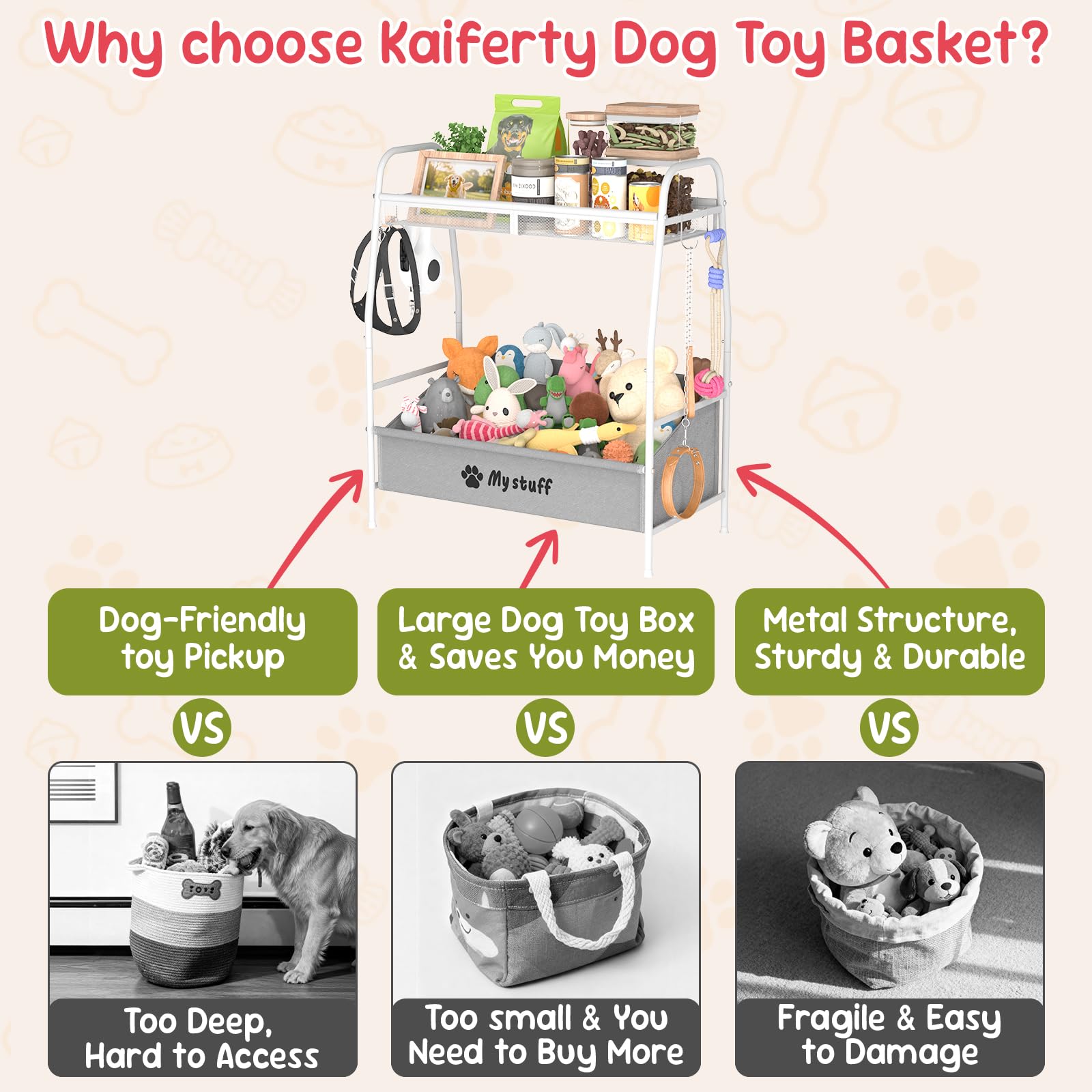 Kaiferty Organisateur-jouets-metal: solution robuste pour le rangement des jouets et accessoires.