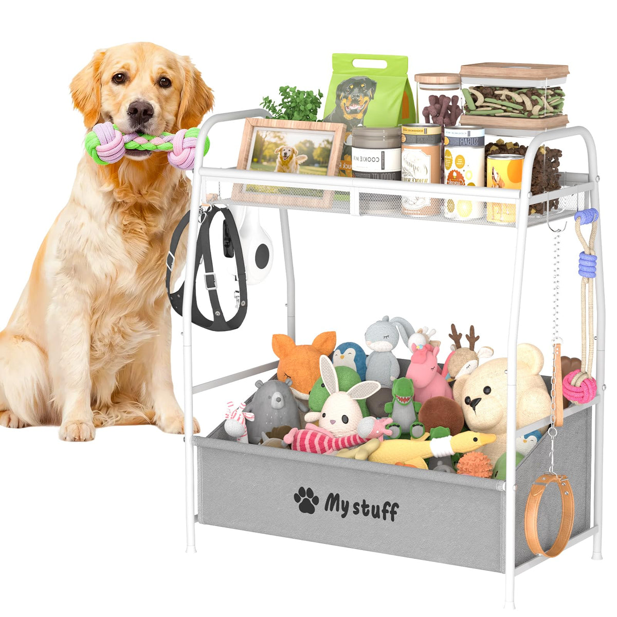 Kaiferty Panier-jouets-chien-grand: rangement pratique et accessible pour les jouets favoris.