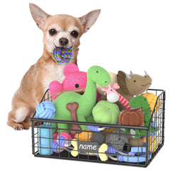 Kaiferty Panier-jouets chien indestructible noir, rangement fiable pour les jouets du quotidien.