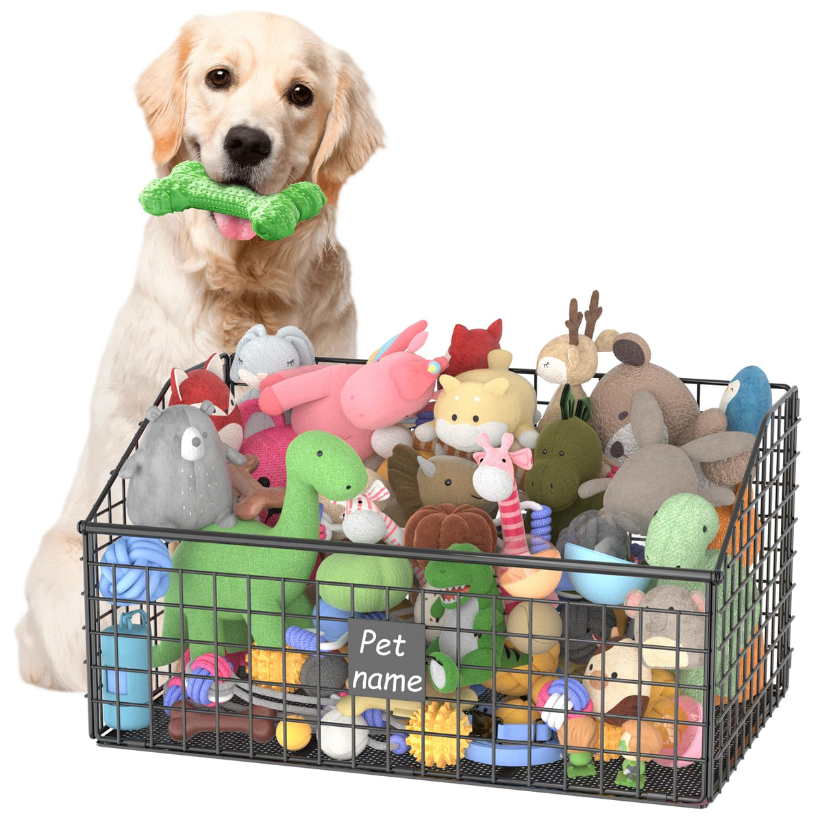 Kaiferty Panier-jouets-chien-indestructible — rangement robuste pour jouets.