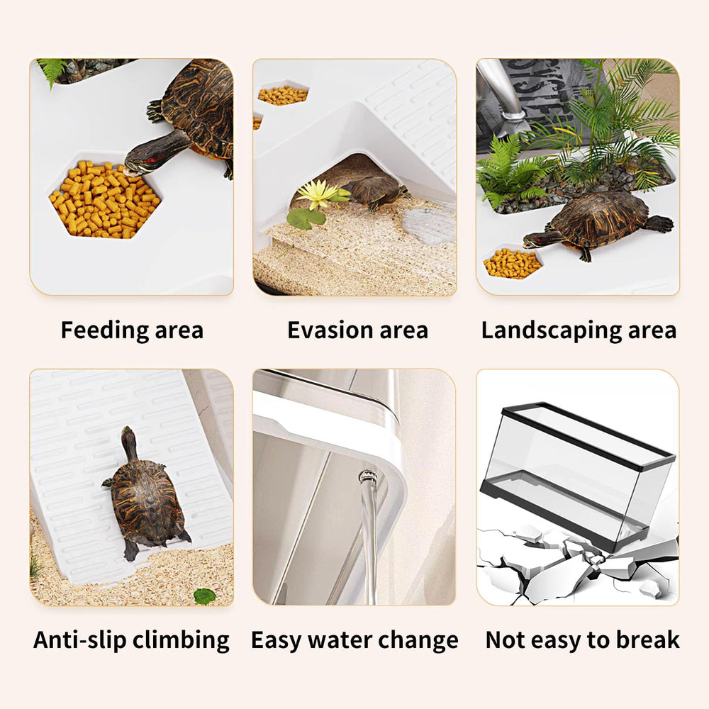 KAKOOTI habitat tortue plateforme antiderapante pour escalade et repos.