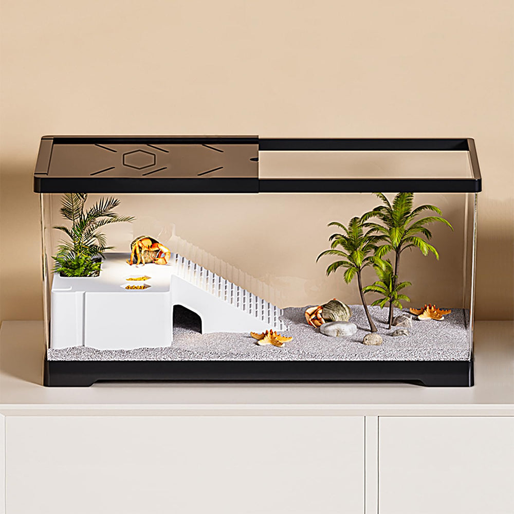 KAKOOTI tortue aquarium avec plateforme d'ensoleillement pour repos et bien-être.