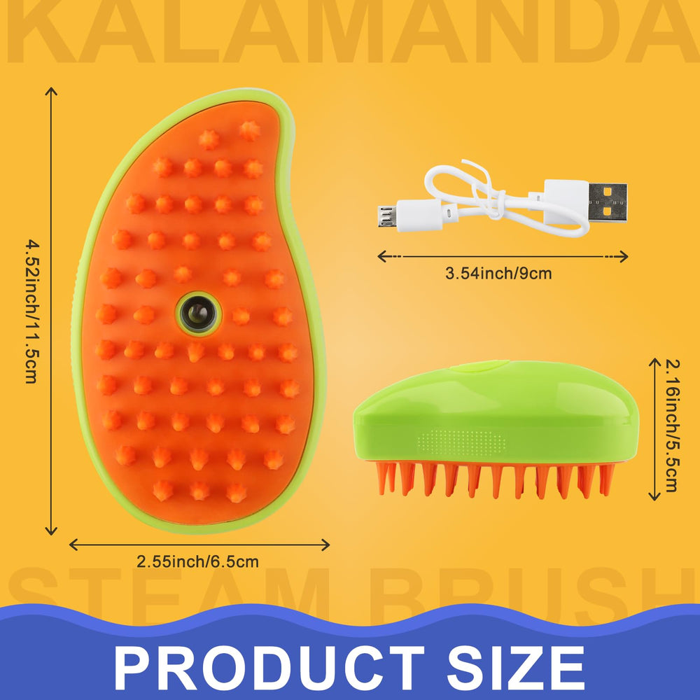 Brosse KALAMANDA 3-en-1-nettoyage-massage pour pelage et peau.