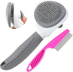 Brosse Kalamanda pour chats d'intérieur avec bouton de libération pour retirer rapidement les poils.