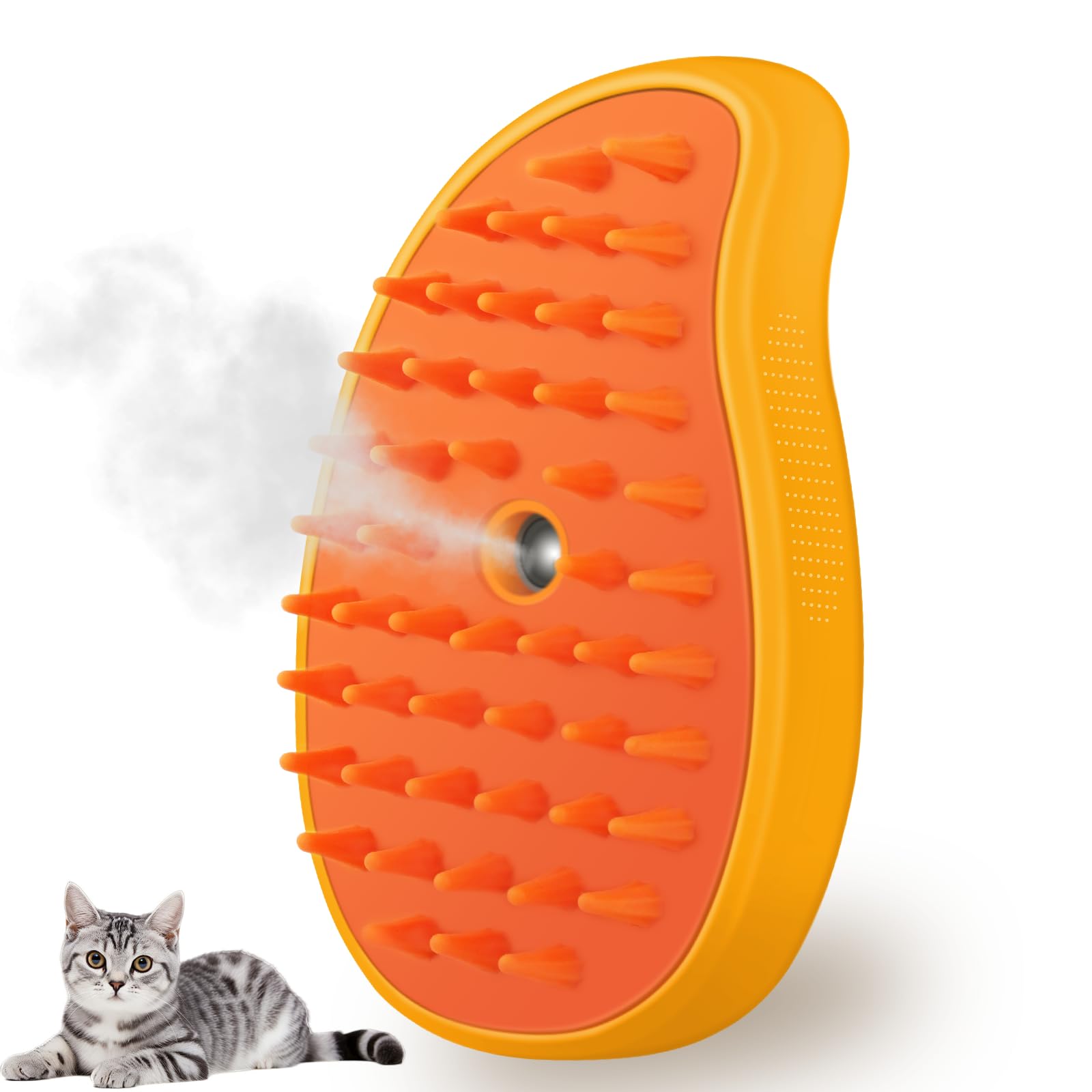 Brosse vapeur Kalamanda en forme mangue pour démêler et masser le pelage.