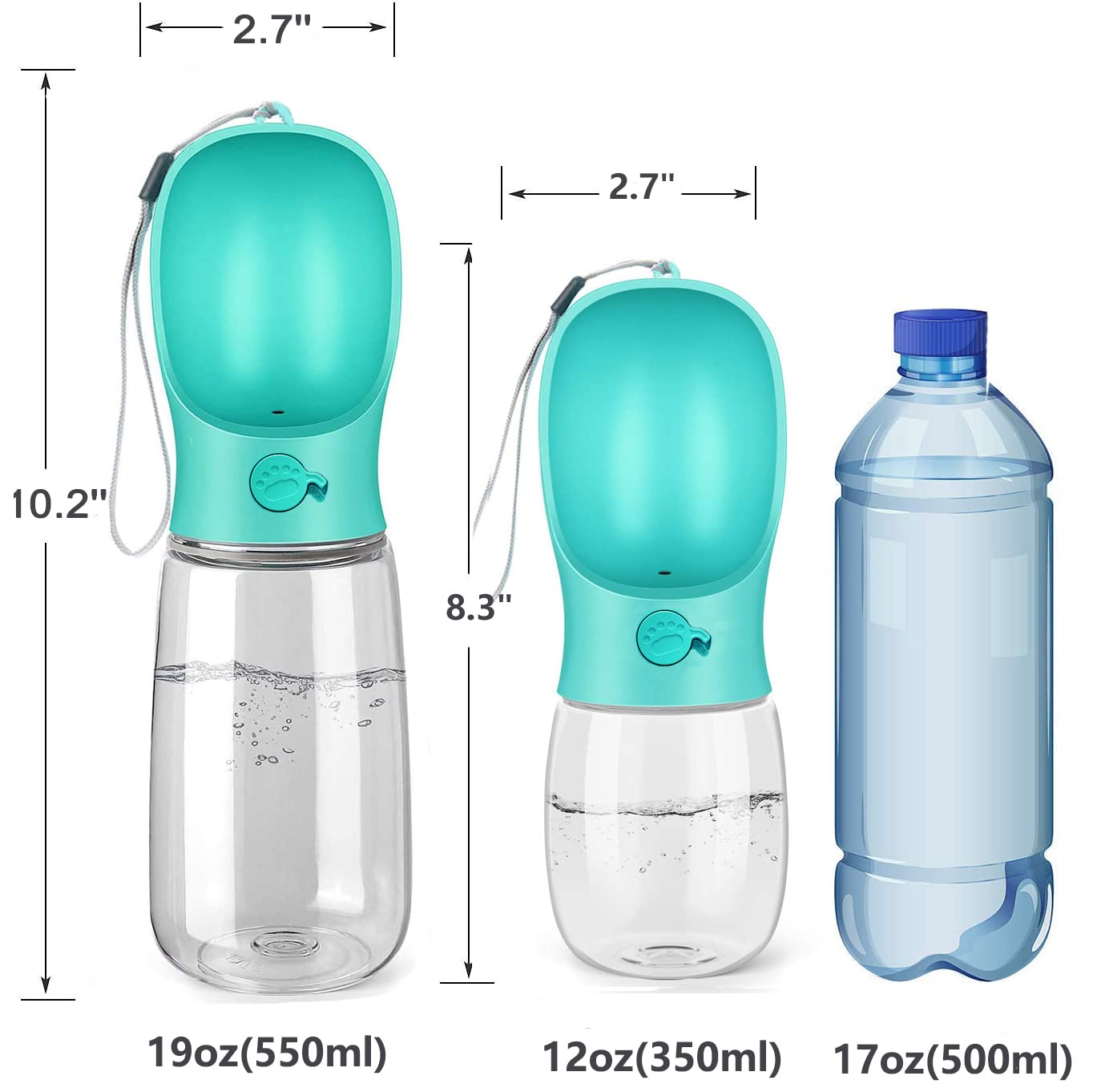 Kalimdor Bouteille eau chien bleue – matériau alimentaire sûr et facile à nettoyer.