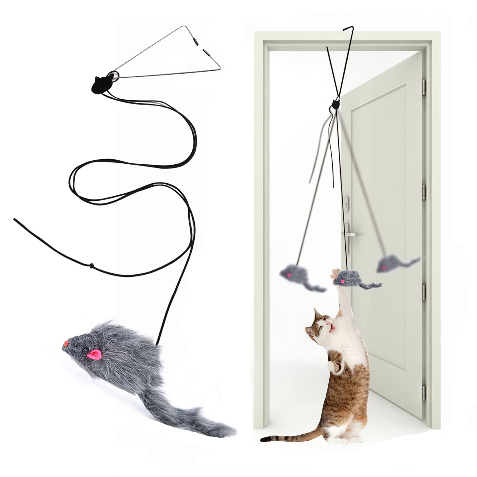 Kalimdor jouet chat plume en suspension, stimule le jeu actif et l’agilité.