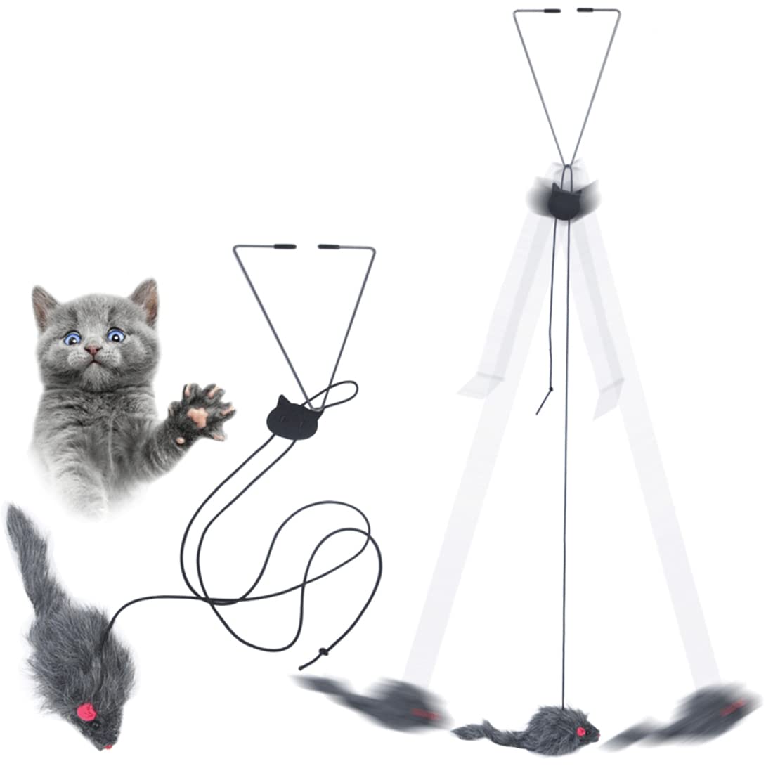 Kalimdor jouet chat plume suspendu pour stimulation et divertissement intérieur.