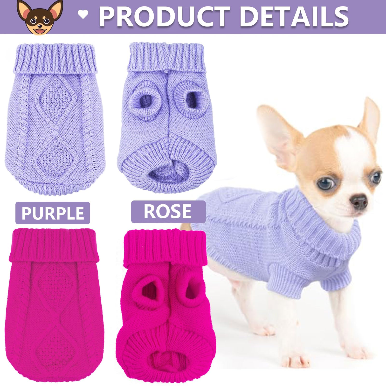 Ensemble de deux pulls Kallfir's Cutie, style et chaleur pour chien.