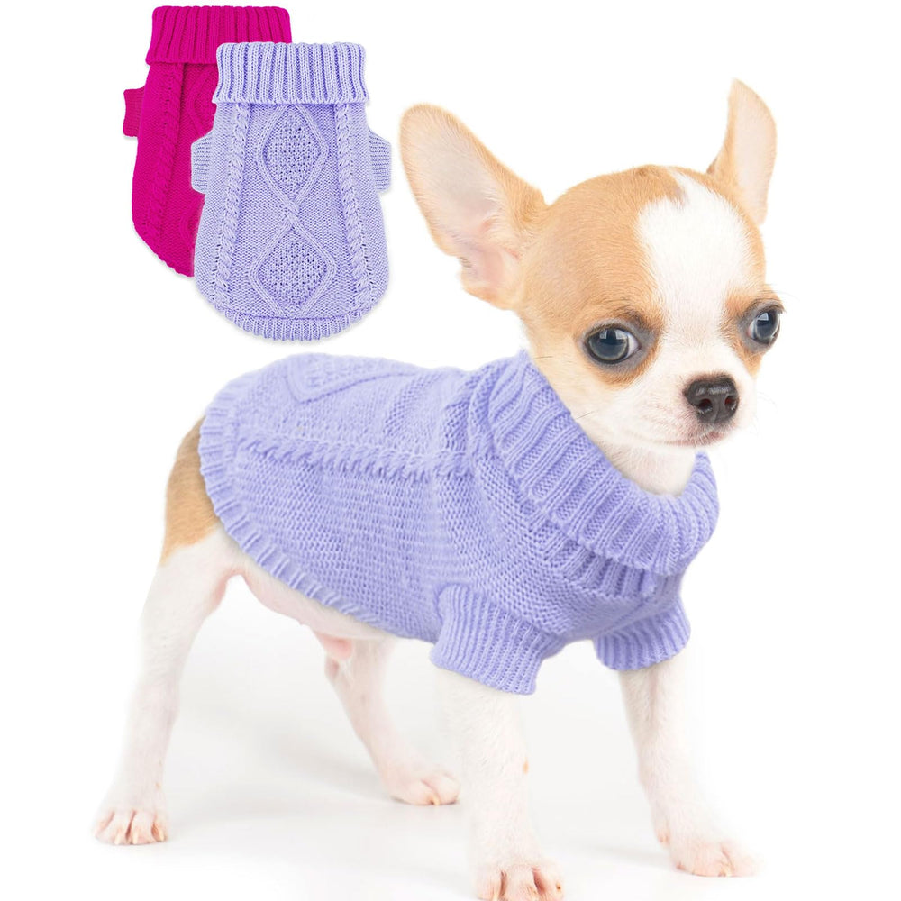 Pull Kallfir's Cutie pour chiot XXS en rose, confort et chaleur hivernale.