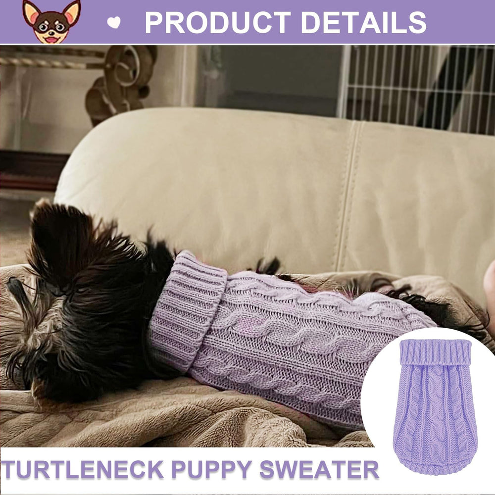 Pull-over Kallfir's cutie pour petit chien blanc, chic et pratique par temps froid.