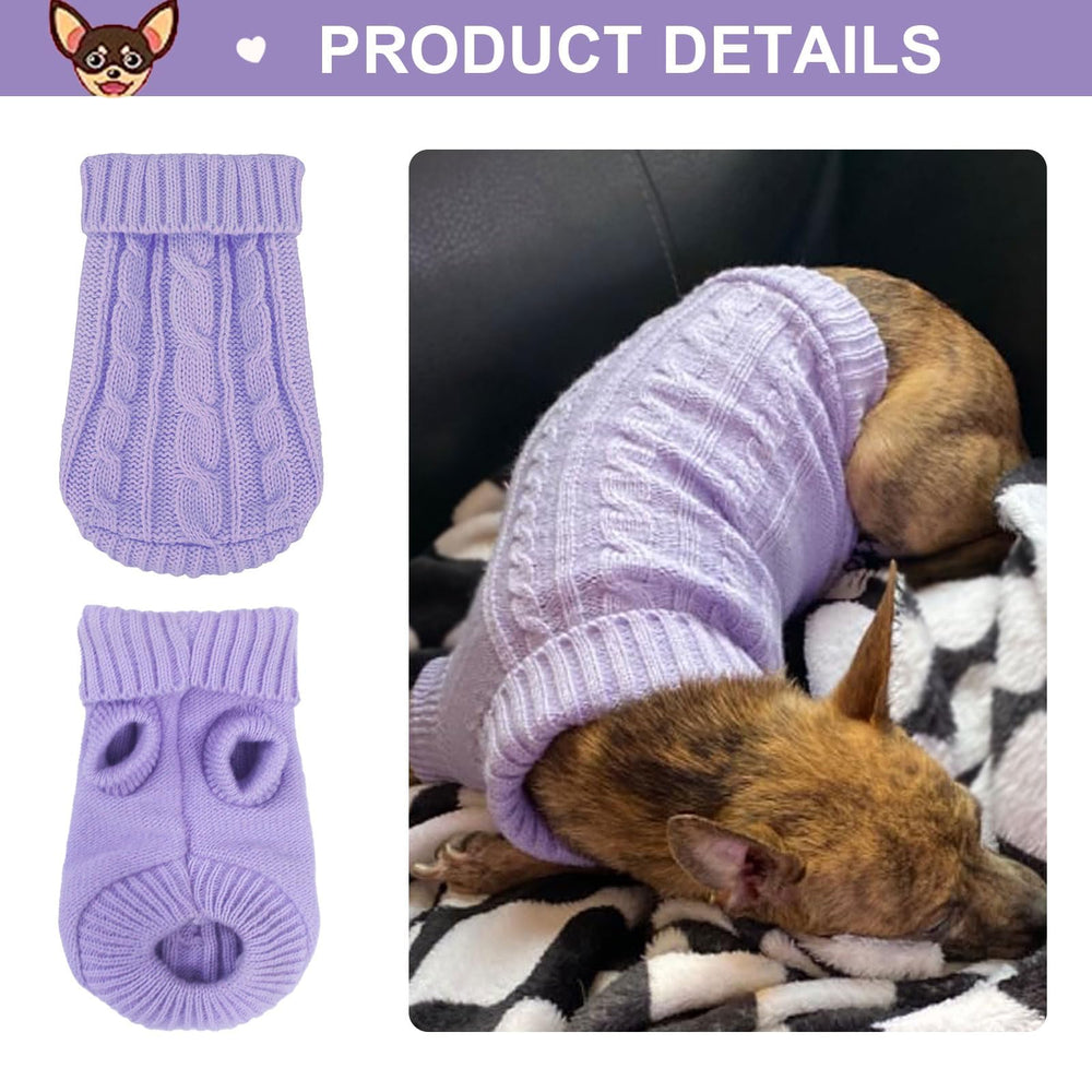 Pull-over Kallfir's cutie pour petit chien violet, confort et élégance en extérieur.