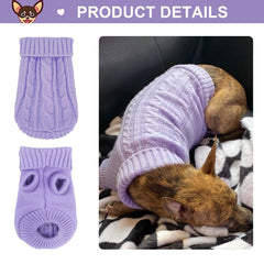 Pull-over Kallfir's cutie pour petit chien violet, confort et élégance en extérieur.