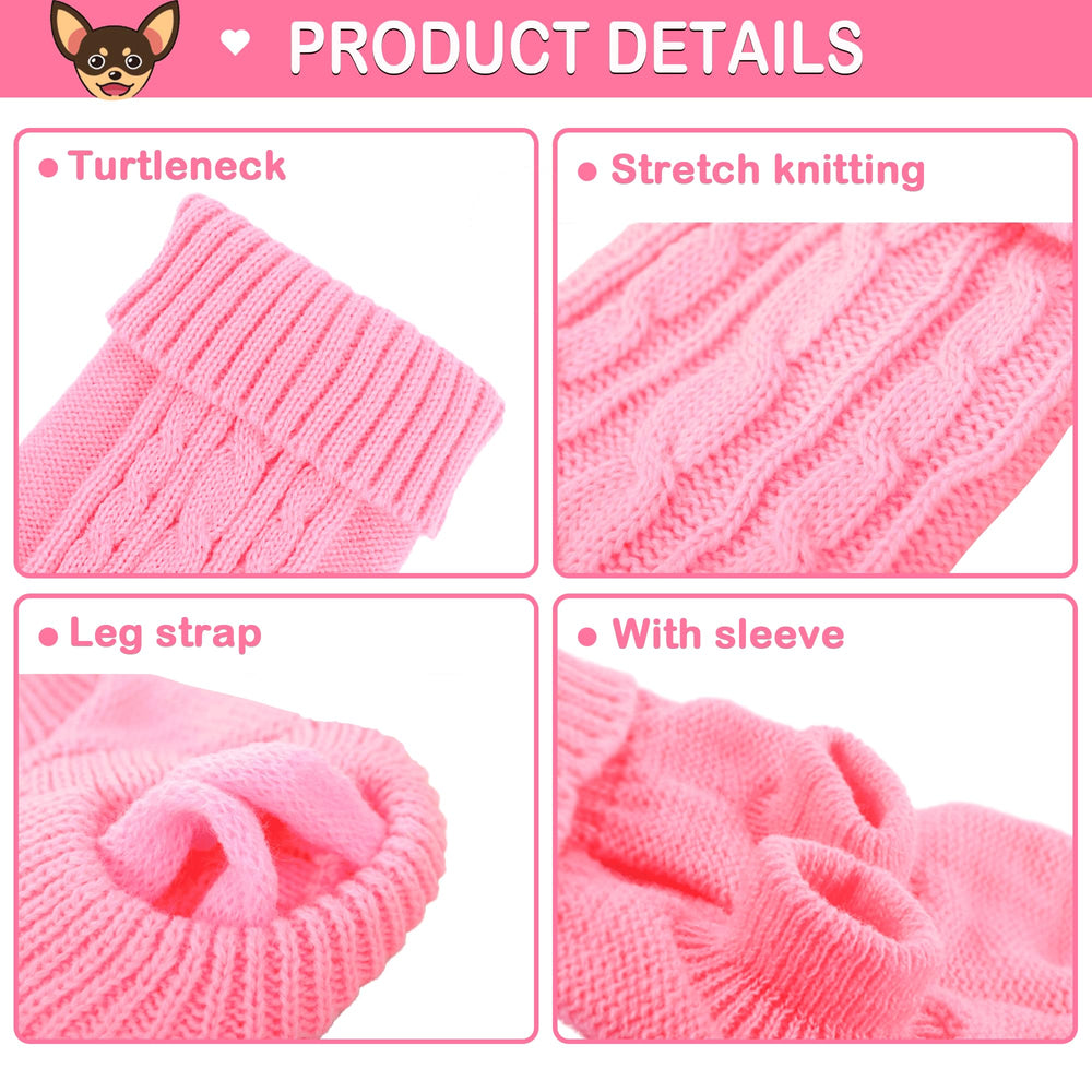 Pull rose Kallfir's cutie, texture moelleuse pour chien miniature.