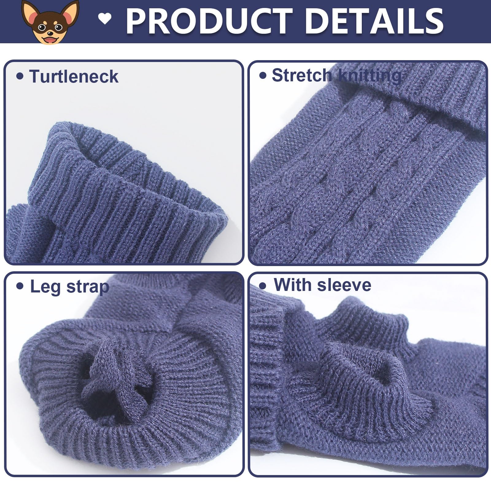 Kallfir's cutie pull XXS bleu : douceur et chaleur pour petites races.