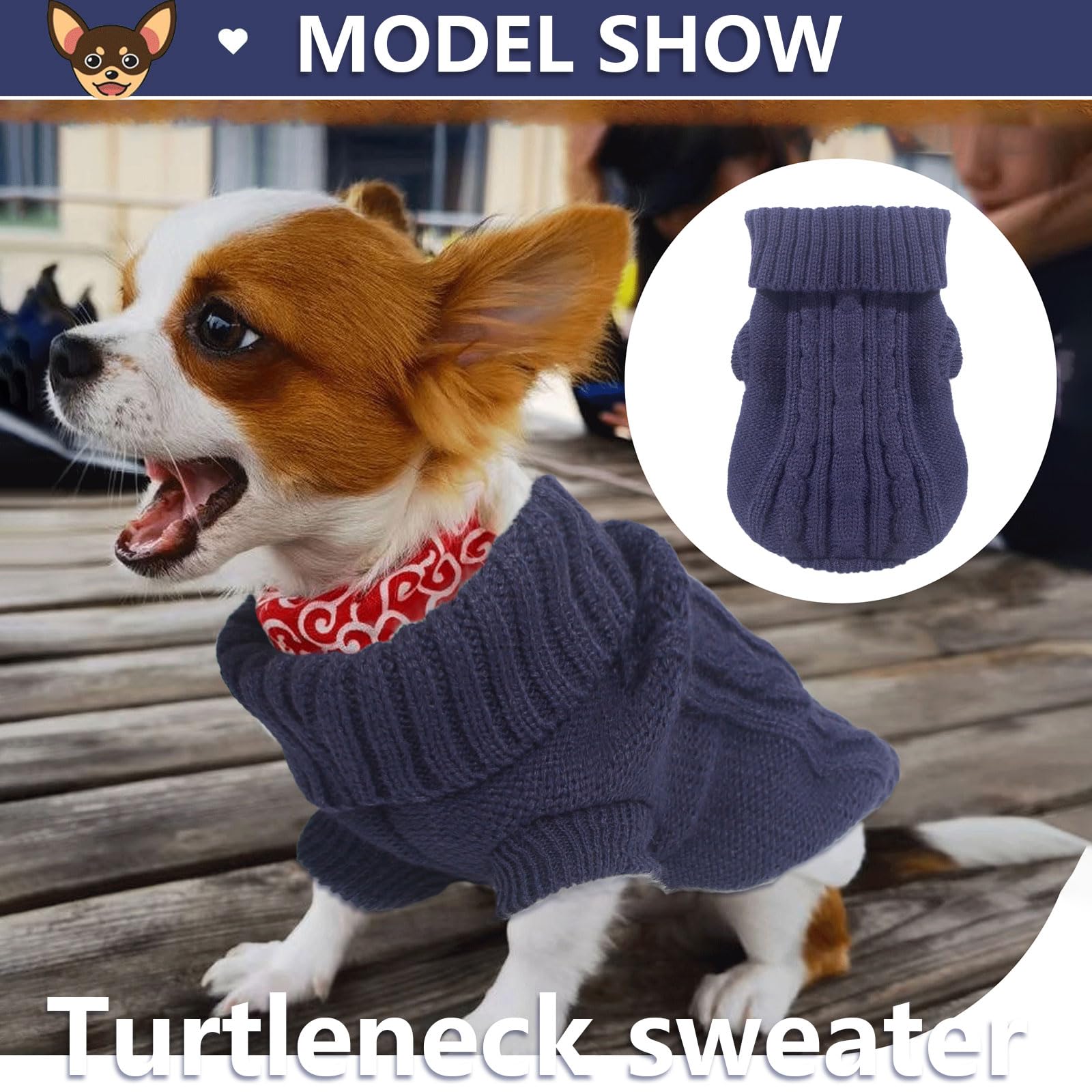 Kallfir's cutie pull XXS vert : vêtement cosy pour chien mini.