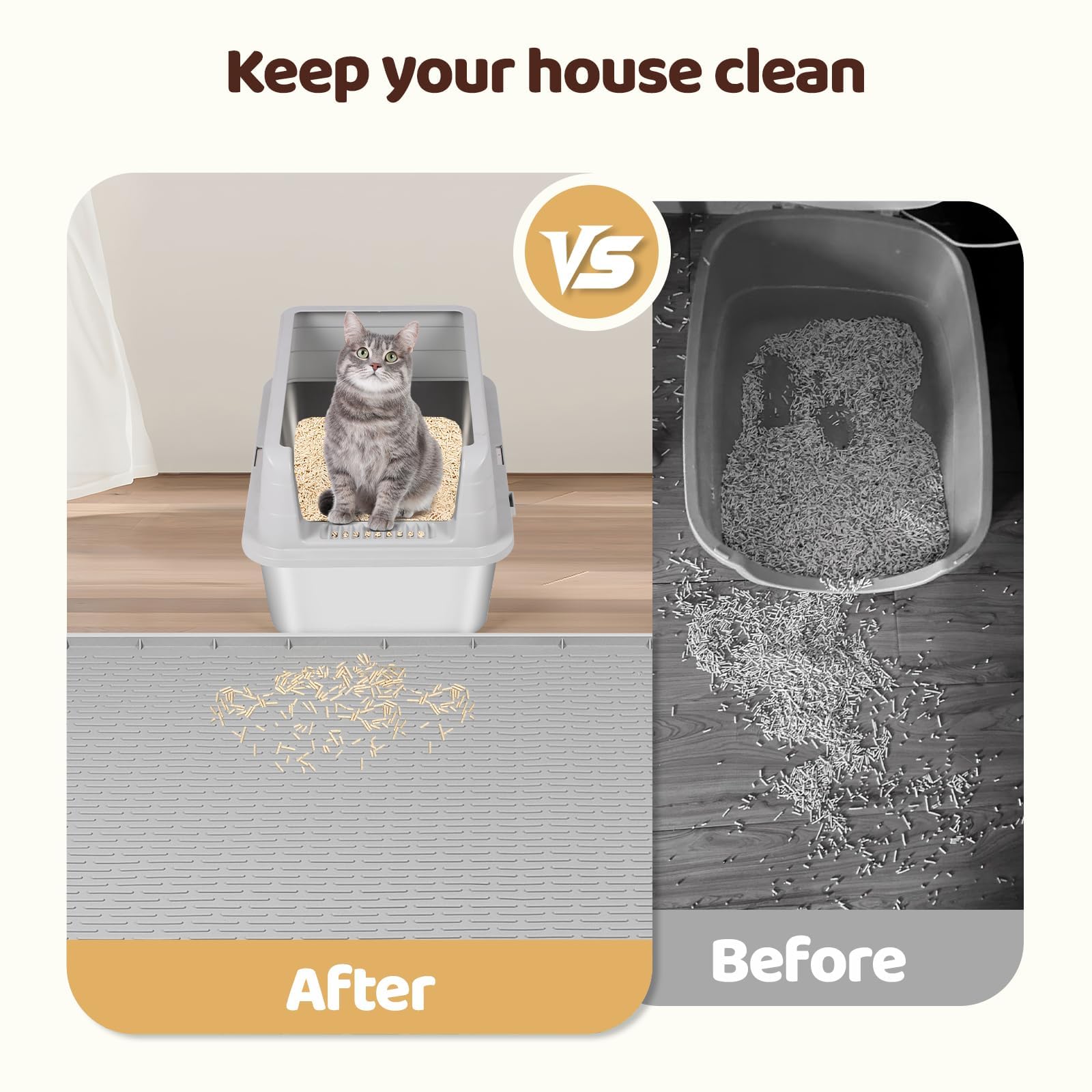 Kalolary Tapis Litière Chat doux pour les pattes offre confort lors sorties.