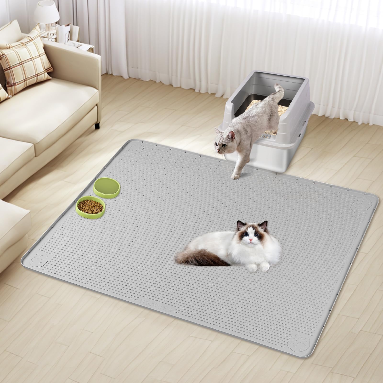 Kalolary Tapis Litière Chat nettoyage facile entretien rapide et hygienique.