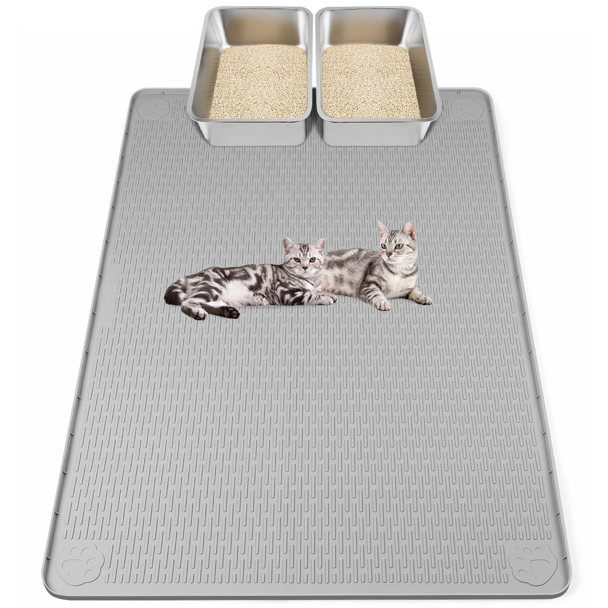 Kalolary Tapis Litière Chat tres-grand 50x35 retient la litière et protège le sol.