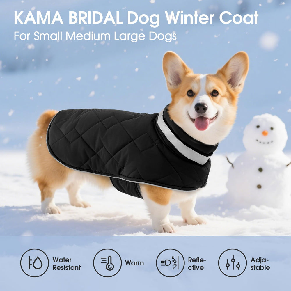 KAMA BRIDAL manteau chien hiver - passante laisse à l'arrière.