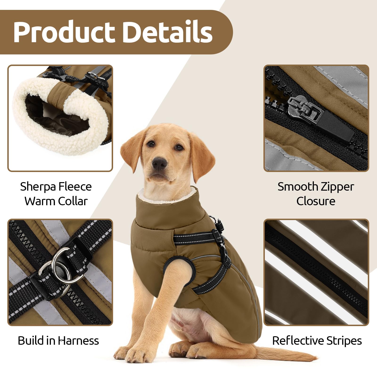 Doublure polaire du manteau pour chien KAMA BRIDAL, chaleur douce en extérieur.