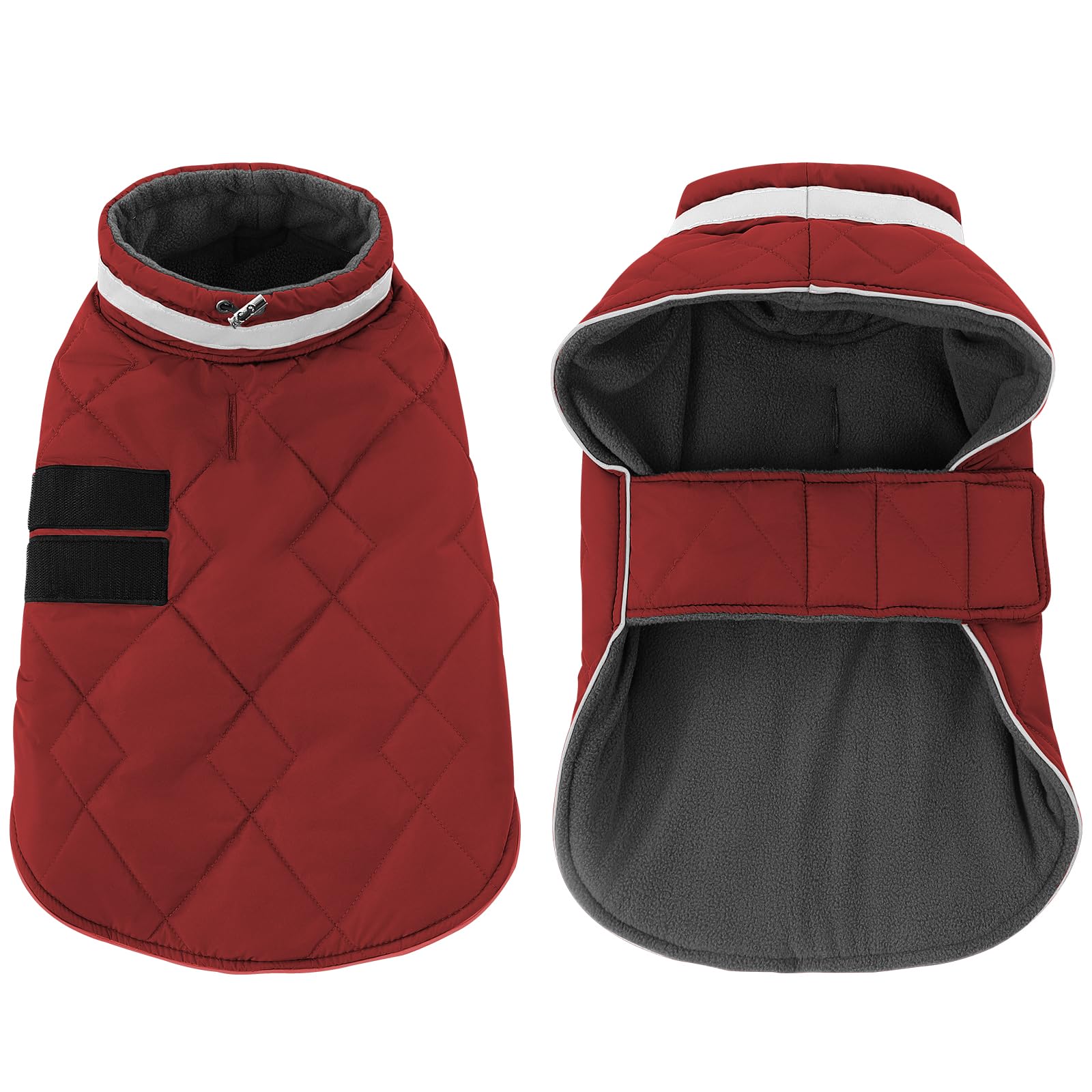 Veste-doudoune Kama Bridal rapide pour chien rouge, protection contre le vent.
