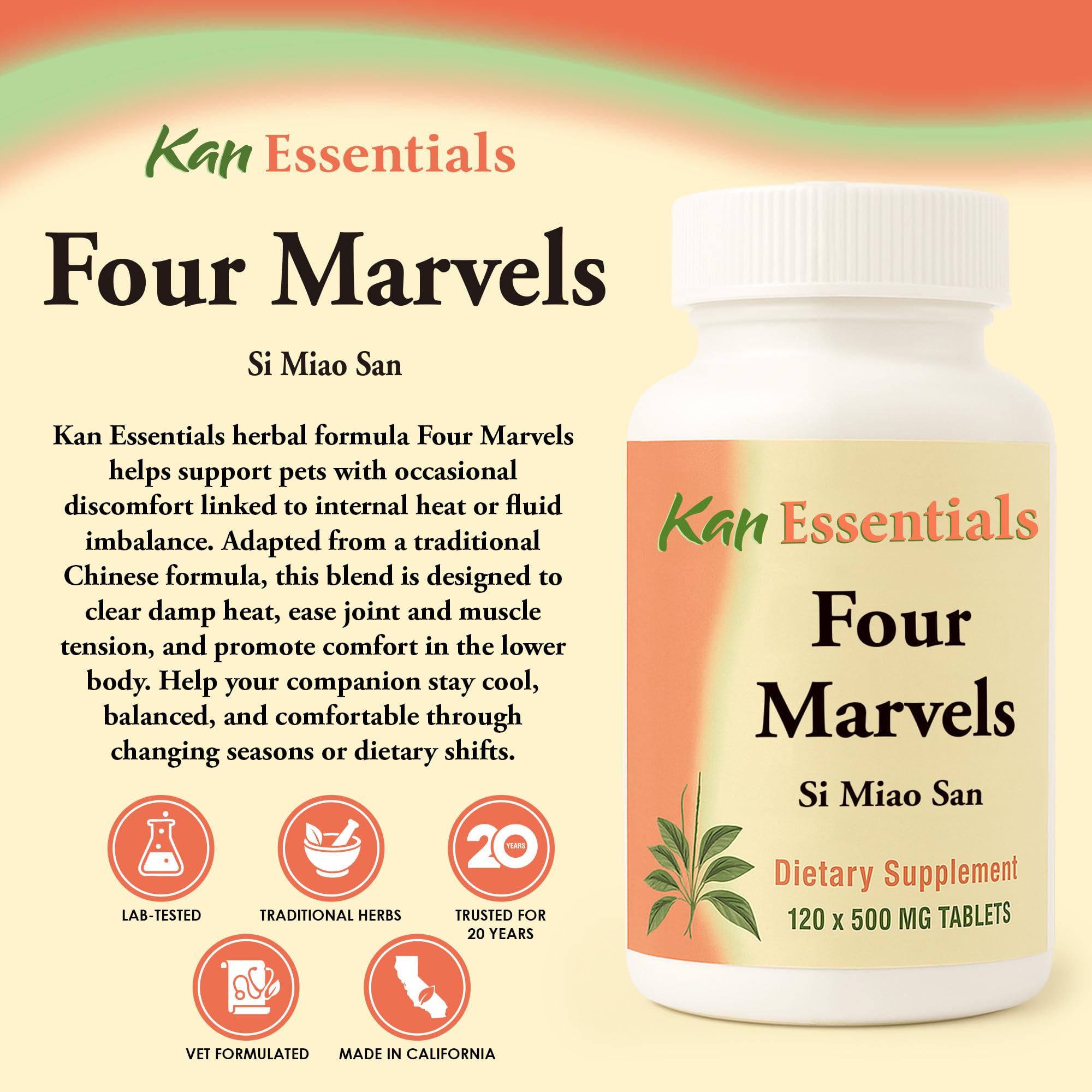 Kan Herb Four Marvels: prise par chien et chat pour une routine facile.