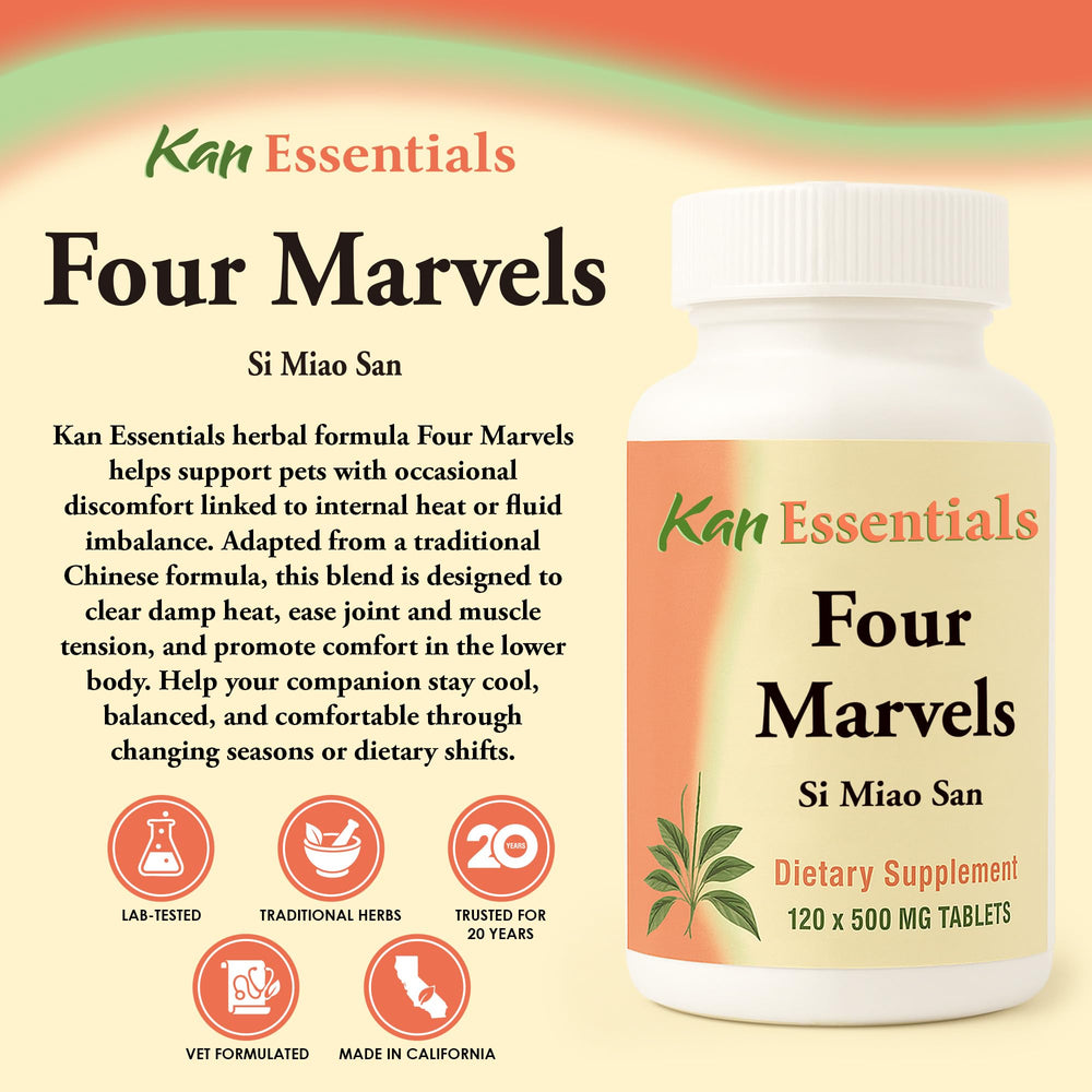 Kan Herb Four Marvels: prise par chien et chat pour une routine facile.