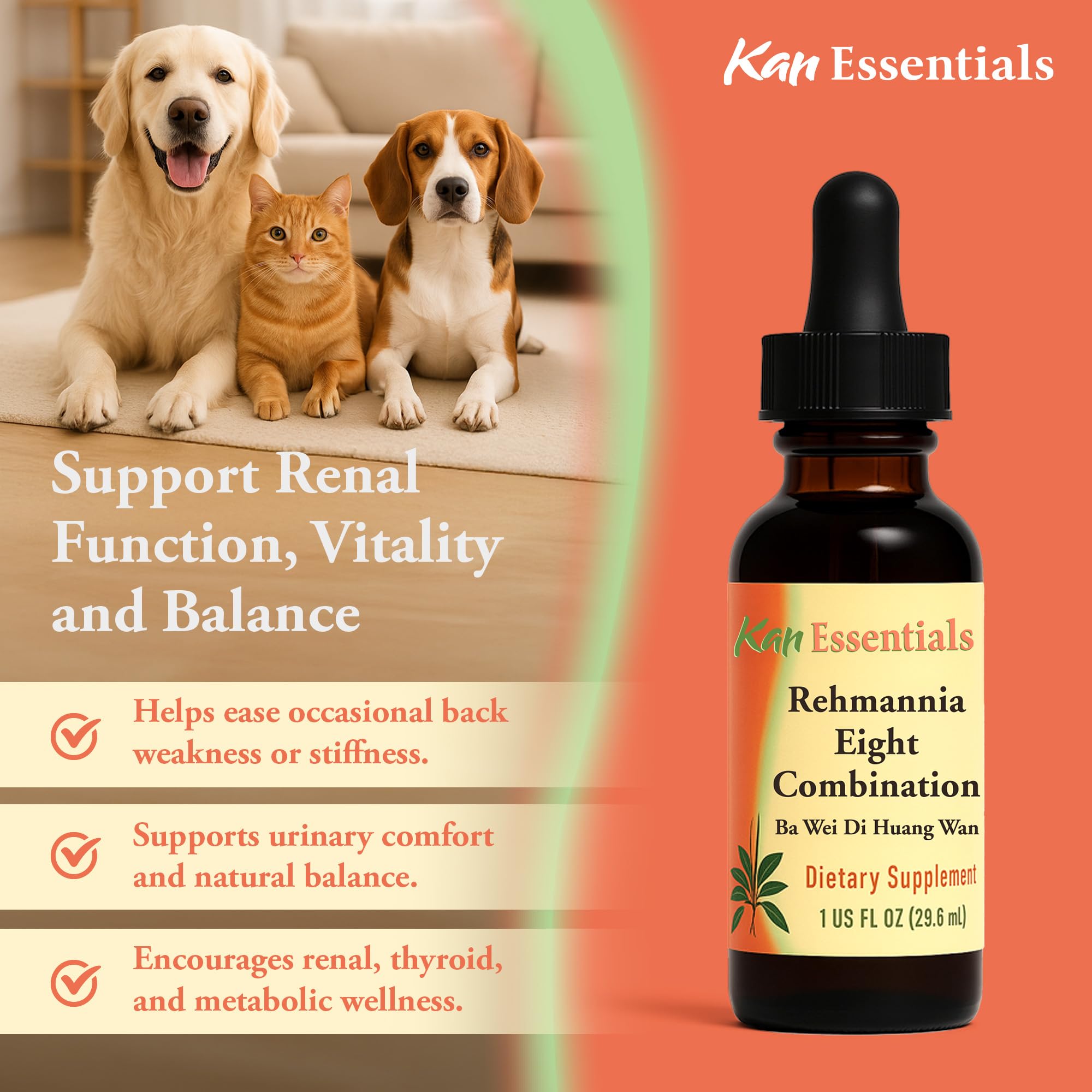 Kan Herb Rehmannia Eight conditionnement soigné et qualité Kan Essentials.